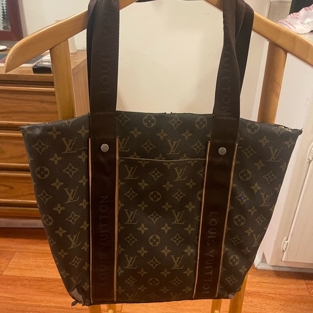 Authentic Louis Vuitton Monogram Tote Bag - Vintage Charm with Character